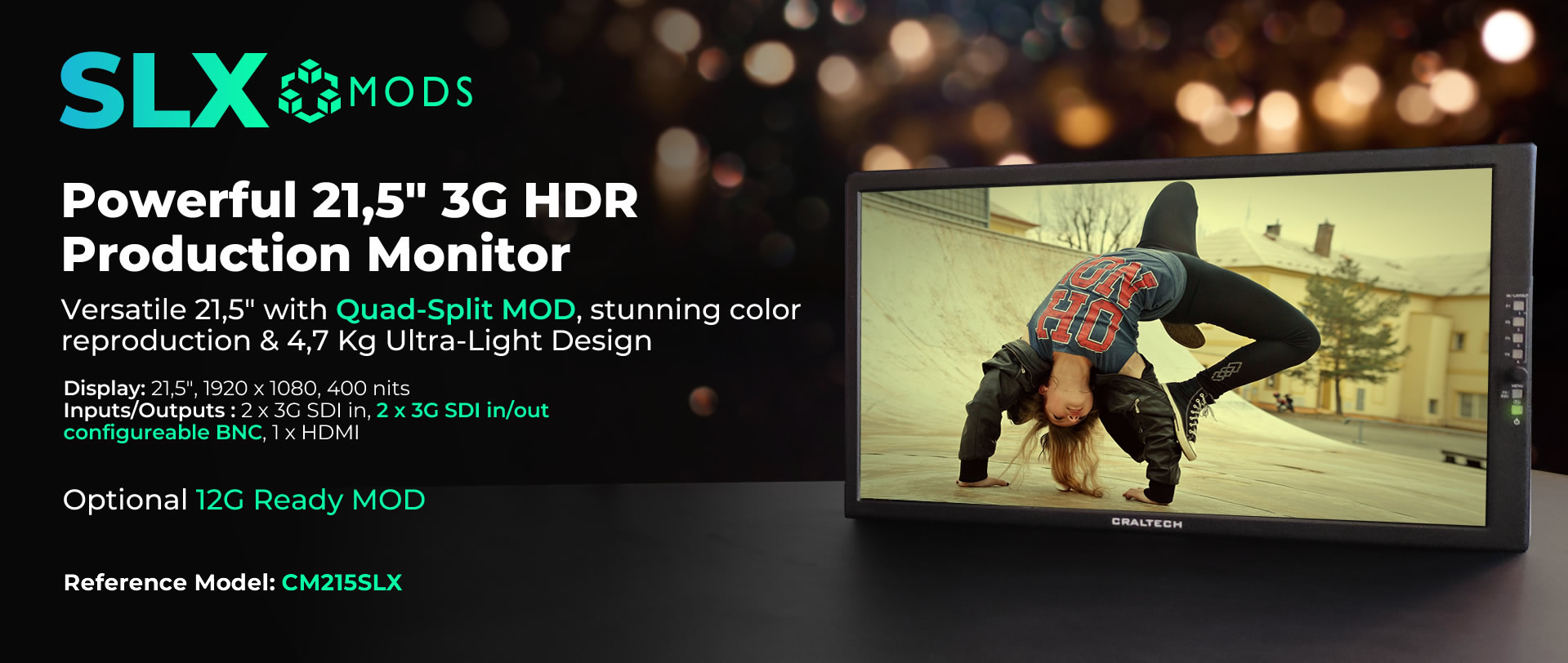 Professional 12G LCD Monitors Full HD 18