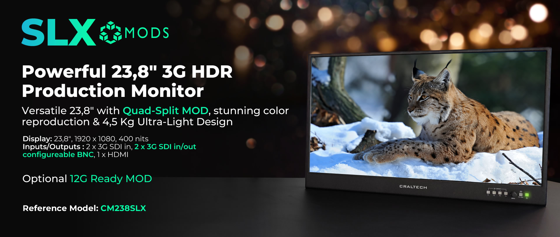 Professional 12G LCD Monitors Full HD 18