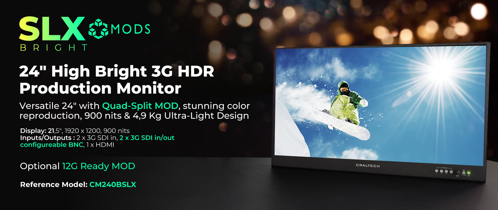 Professional 12G LCD Monitors Full HD 18
